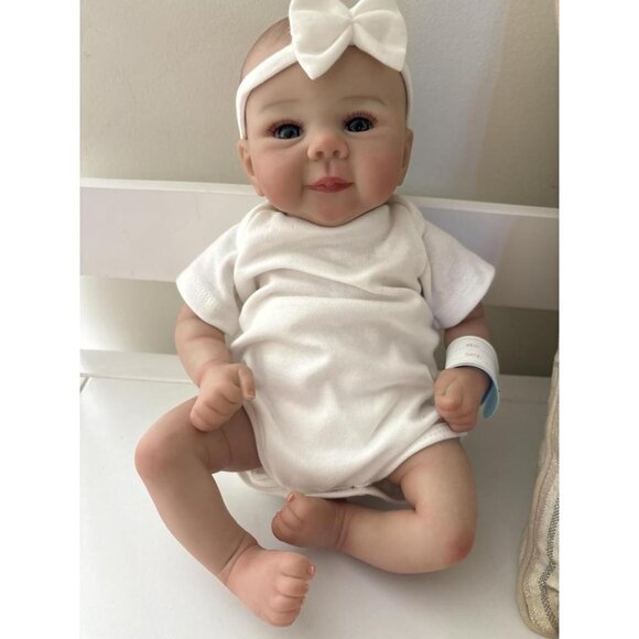 🆕18 Inch Realistic Cloth Body With Vinyl Limbs Baby Doll with Accessories - Picture 1 of 16